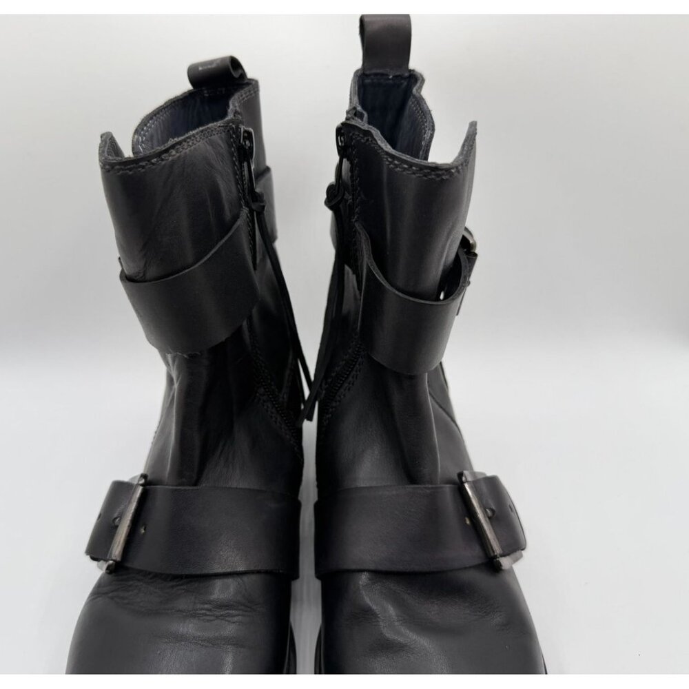 Vintage Foundry Co. Biker Bobbi Boots Women 8 Black Chunky Ankle Combat Shoes - Picture 4 of 16